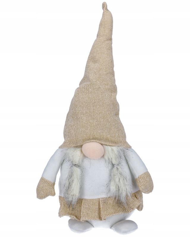 Skrzat świąteczny JUMI krasnal gnom Mikołaj na święta dekoracja beżowy 1 szt.