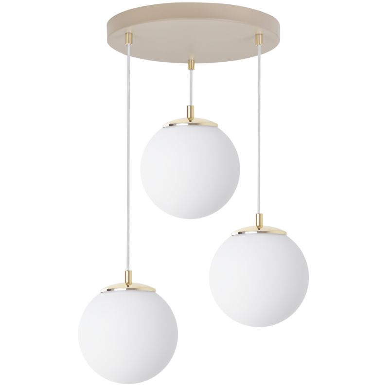 Lampa sufitowa wisząca okrągłą Light Home LH Florence 3x E14 kaszmirowy/biały/złoty 1szt.
