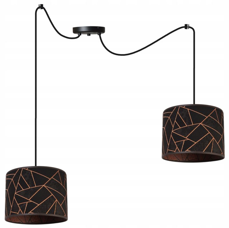 Lampa sufitowa wisząca Light Home LH Pająk Werona 2x E27 60W czarny/miedź 1szt.