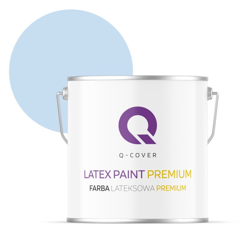 Farba Lateksowa Premium Plamoodporna do Ścian i Sufitów Q-Cover Błękit H0169 Głęboki Mat 5L
