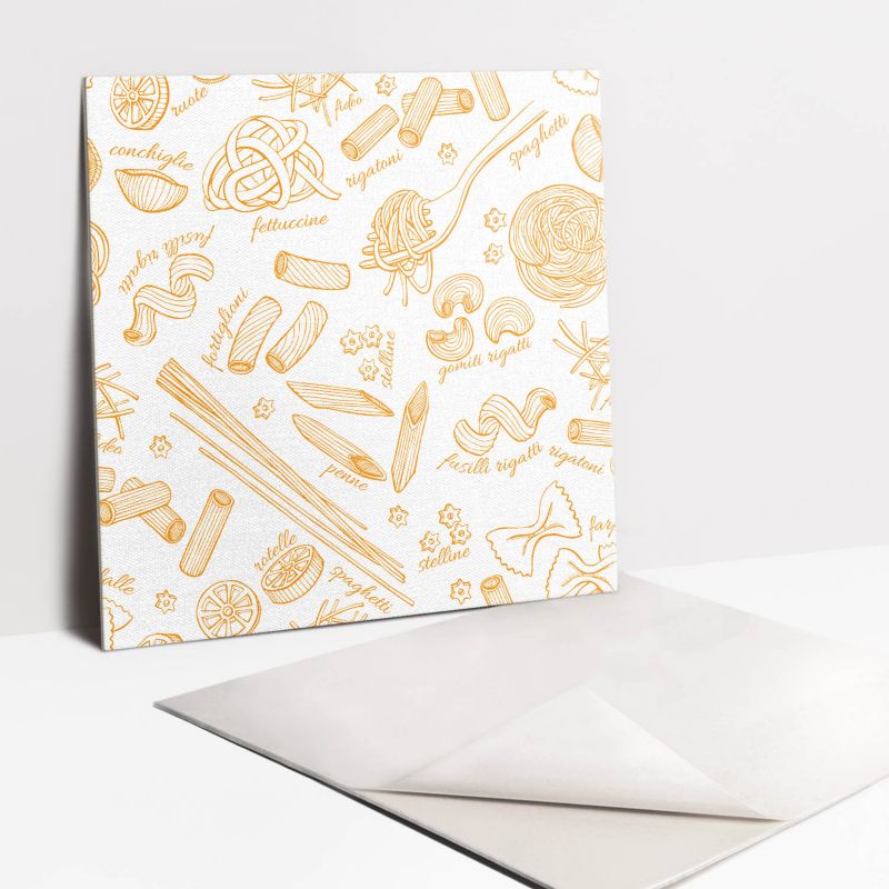 Kafelki samoprzylepne Tulup 30x30 cm Motyw żółtego makaronu 9 szt.