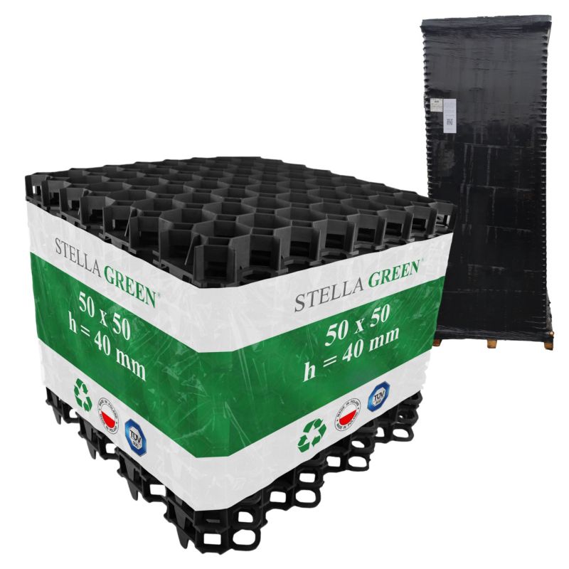 Kratka parkingowa Stella Garden drogowa czarna na skarpy wytrzymała certyfikowana 50x50x4 cm 1 szt.