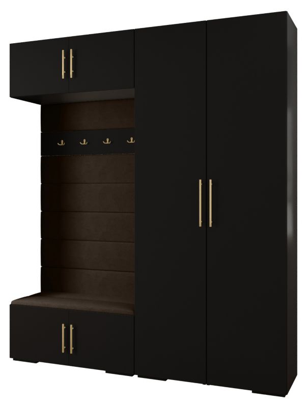 Garderoba do przedpokoju Abiks INOVA 3 Z18 czarny+złoty+manila04 1 szt.