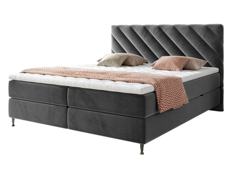 Łóżko kontynentalne MIRJAN 24 Enzo 140x200 stalowy szary 1 szt.