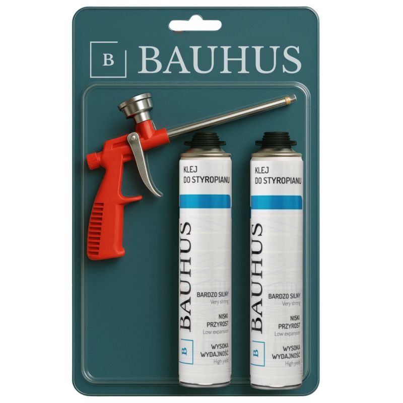 Zestaw do klejenia styropianu Bauhus kleje do styropianu i pistolet 1szt.