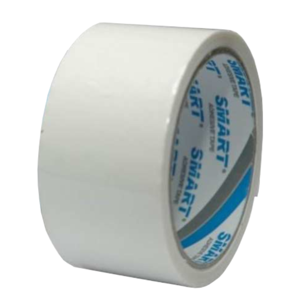 Taśma Pakowa PVC Solvent, Ciche Odwijanie, Biała 48MM 66Y - Opakowania.Online