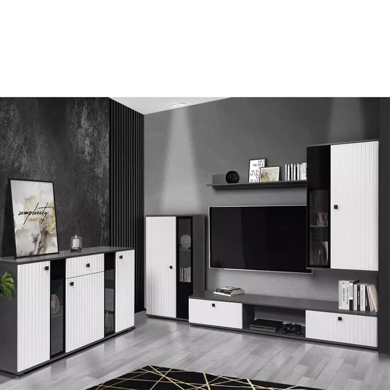 Meblościanka do salonu z frezowanymi frontami KUBA