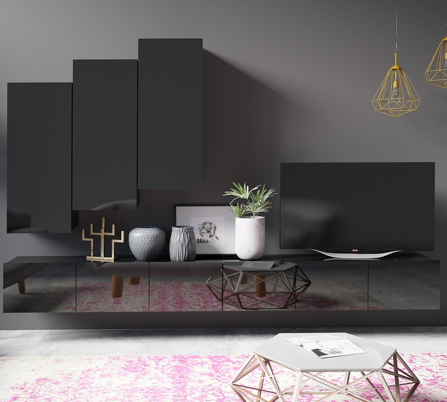 Meble nowoczesne czarny połysk MODERN 20