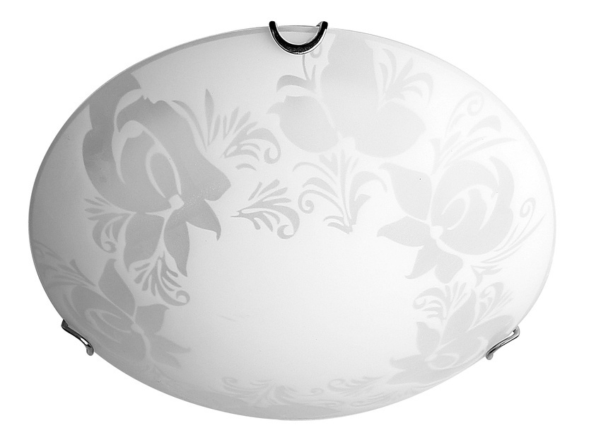 Biały plafon sufitowy do salonu i sypialni BERIS metal szkło