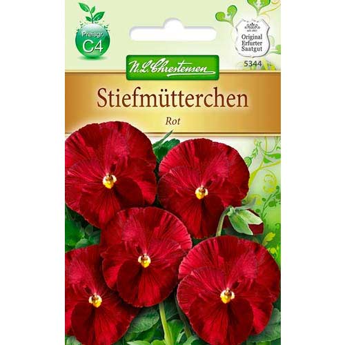 1 szt, Bratek wielkokwiatowy Red Chrestensen - Nasiona: Ilość w opakowaniu: 1 opak