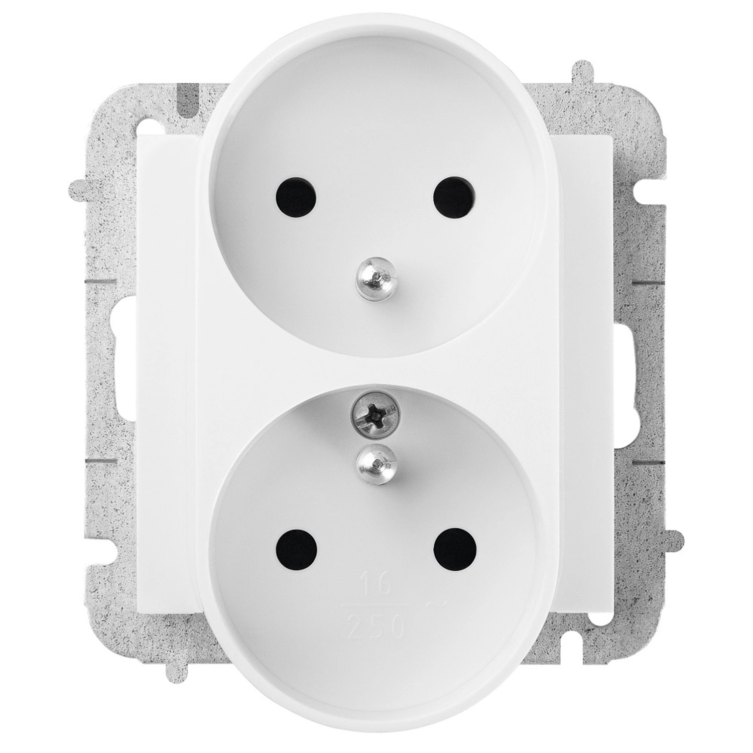 Elektro-Plast Gniazdo podwójne z uziemieniem Santra białe