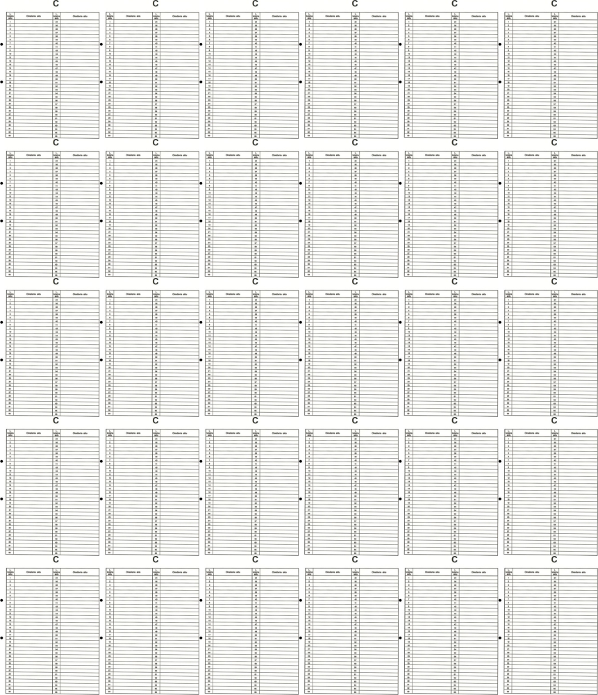 100x Przekładka do segregatora Biurfol, do akt osobowych, kartonowa, A4, typ C, 1 karta