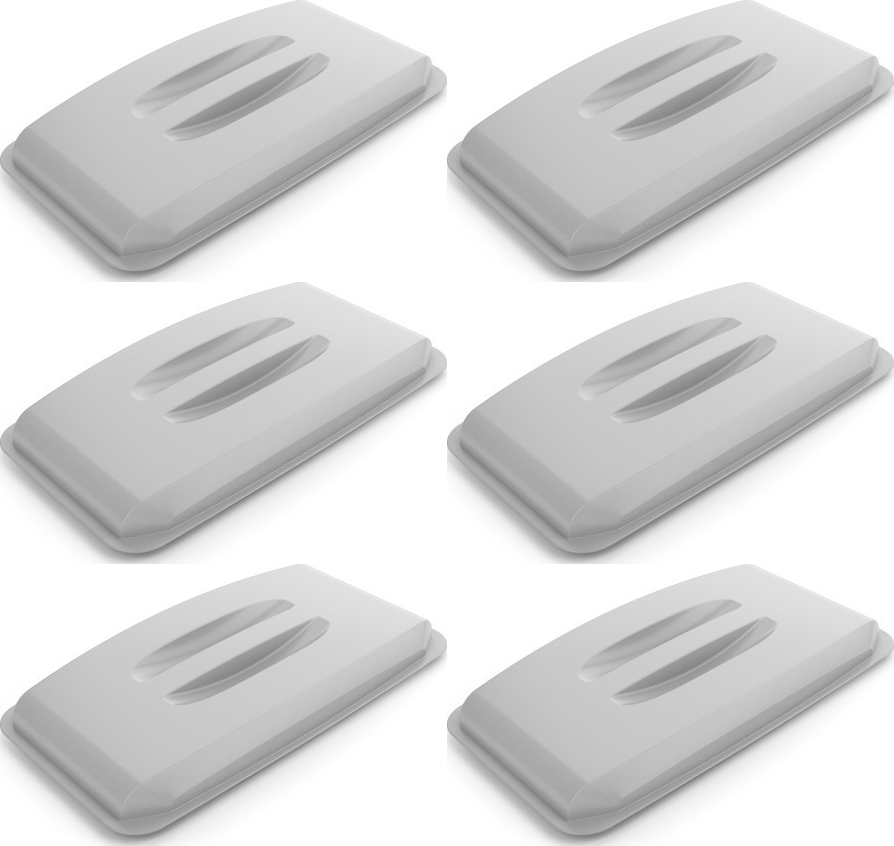 6x Pokrywa Eco do kosza do segregacji odpadów Durable Durabin, prostokątna, 60l, szary