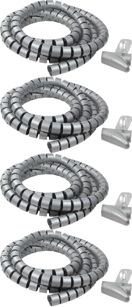 4x Opaska spiralna LogiLink, 2.5m x 25mm, srebrny