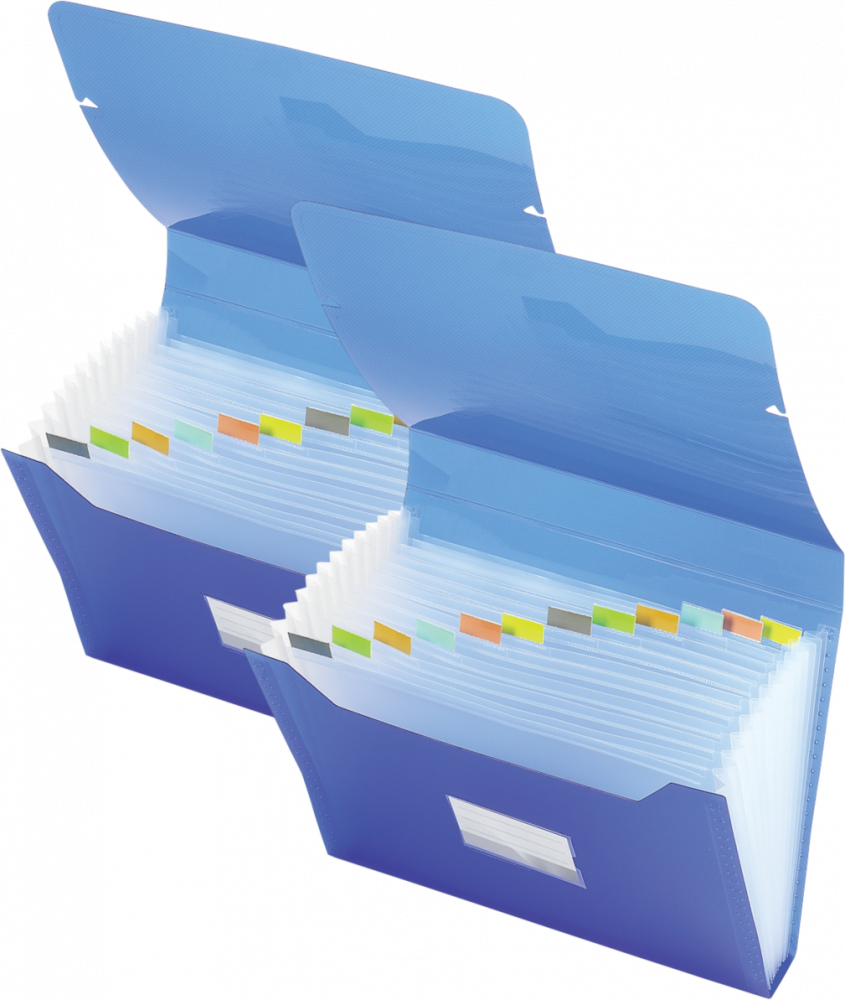 2x Teczka z przegródkami Viking, A4, 13 przekładek, niebieski