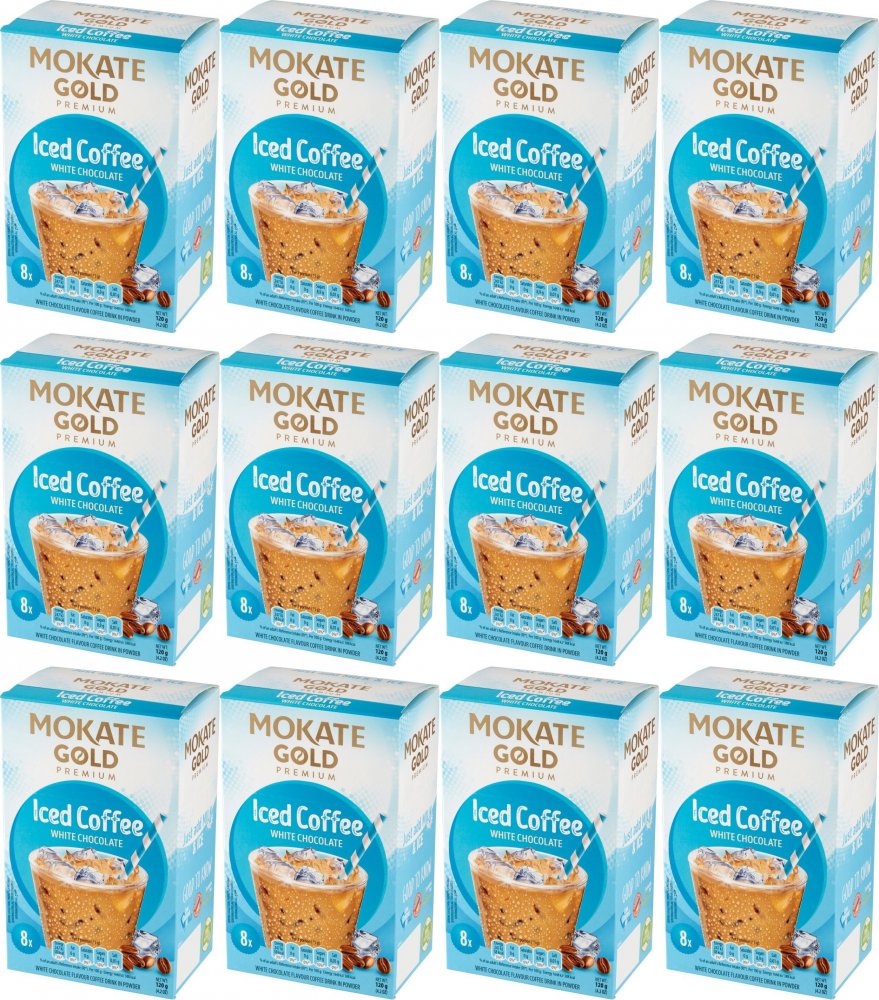 12x Kawa mrożona w saszetkach Mokate Gold Iced Coffee, biała czekolada, 8 sztuk x 15g