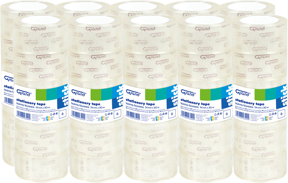 60x Taśma klejąca Grand, 24mm x 30m, przezroczysty