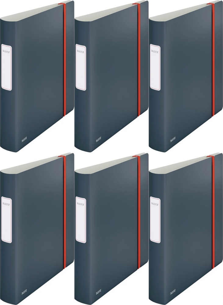 6x Segregator A4 Leitz 180° Active Cosy, 65mm, do 350 kartek, szary