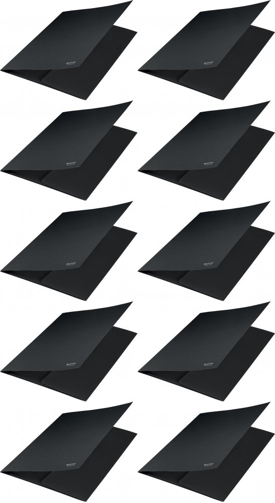 10x Teczka na dokumenty Leitz Recycle, A4, kartonowa, 2mm, czarny