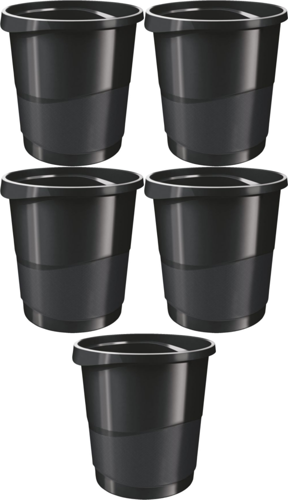 5x Kosz na śmieci Esselte Europost Vivida, 14l, czarny