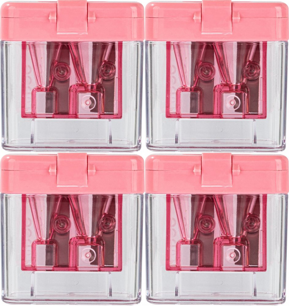 4x Temperówka Deli Comiko, z pojemnikiem, 2 otwory, 1 sztuka, mix kolorów