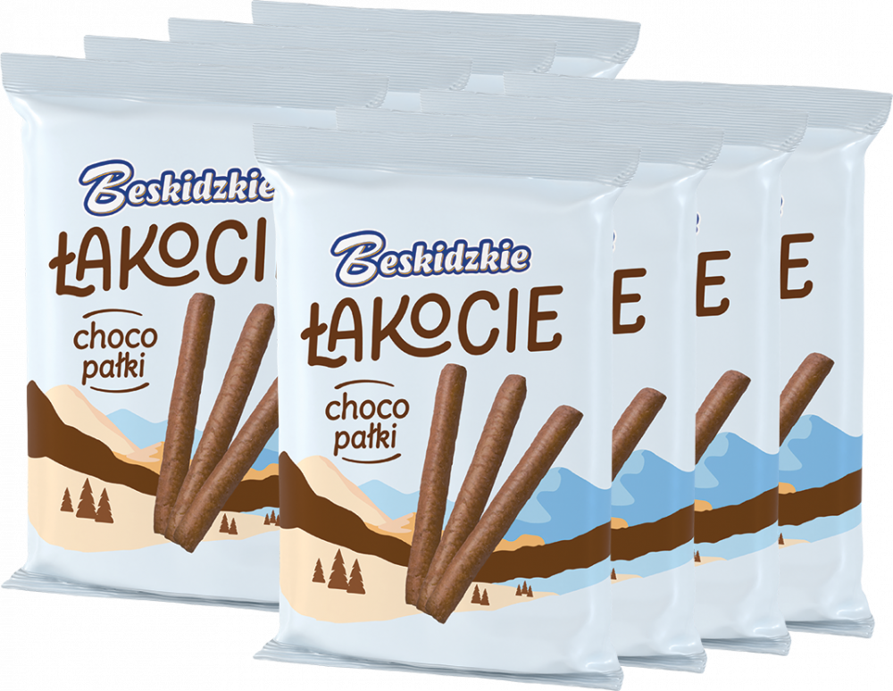 8x Beskidzkie Łakocie Choco Pałki Aksam, w czekoladzie, 140g