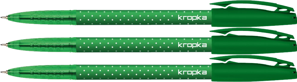 3x Długopis Rystor, Kropka, 0.5mm, zielony