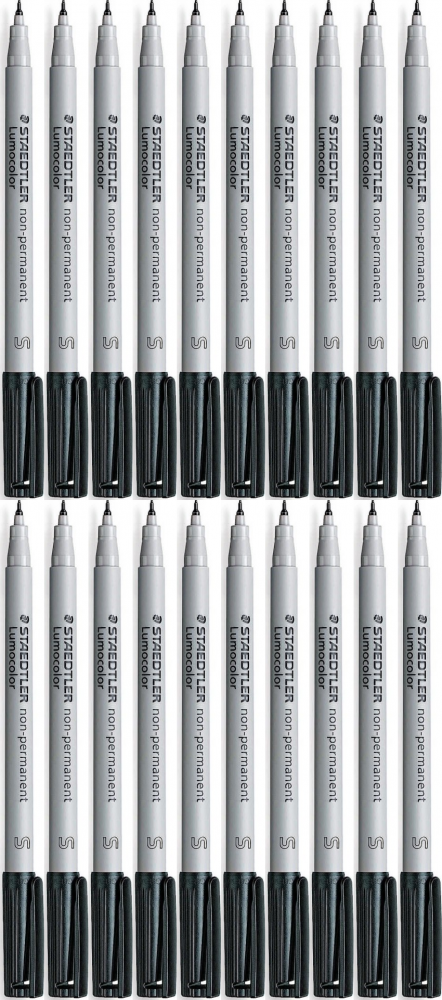20x Foliopis Staedtler Lumocolor, non-permanent, okrągła, 0.4mm (S), czarny