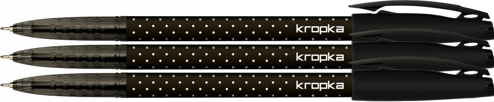 3x długopis Rystor, Kropka RS, 0.7mm, czarny