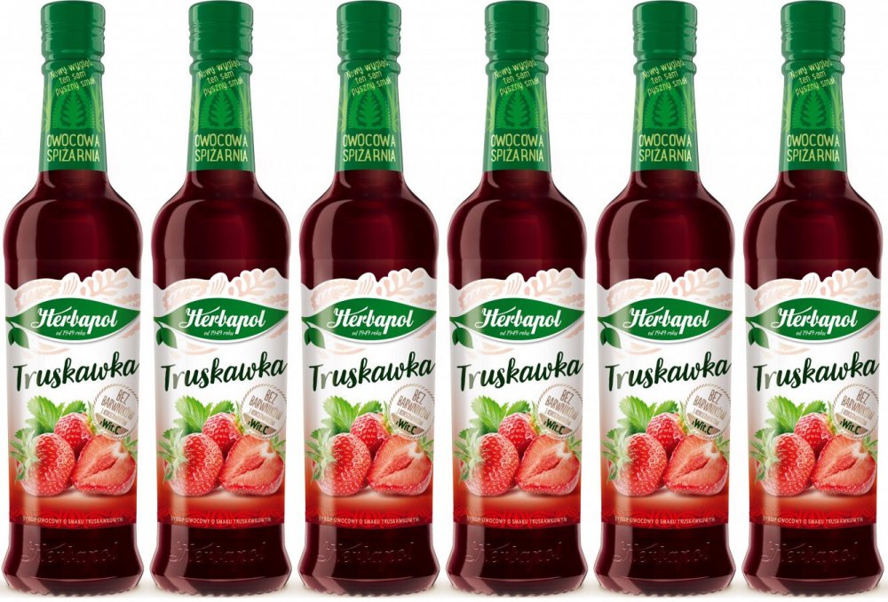 6x Syrop Herbapol Owocowa Spiżarnia, truskawka, 420ml