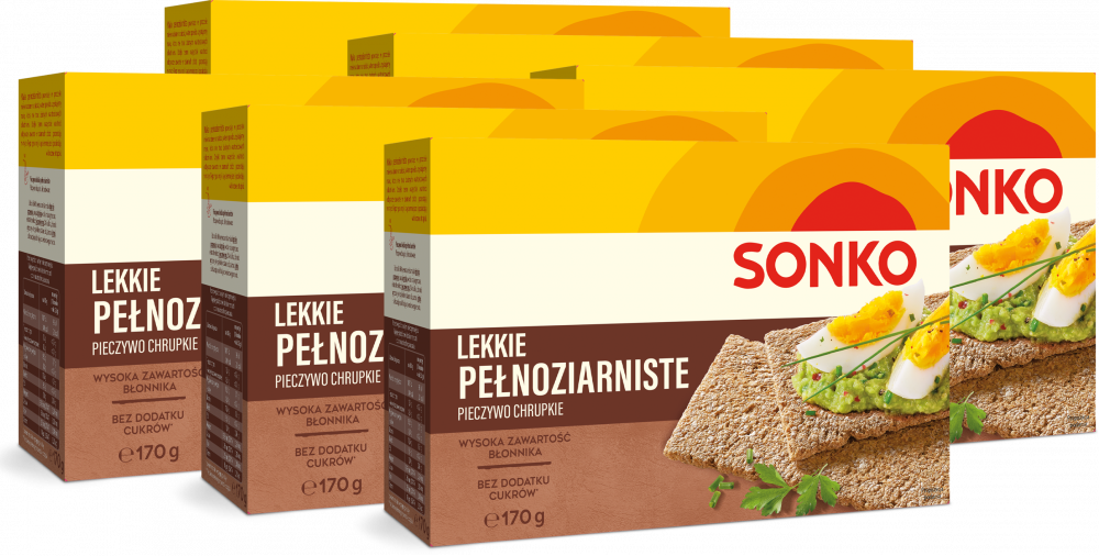 6x Pieczywo lekkie Sonko, pełnoziarniste, 170g