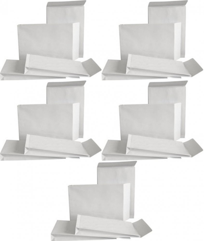 5x Koperta rozszerzana Bong, B4, z paskiem HK, 10 sztuk, biały