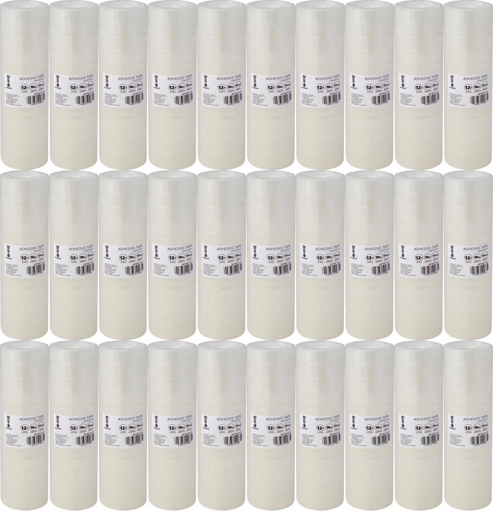 50x Taśma klejąca MemoBe 12mmx10m, 12 sztuk, przezroczysty