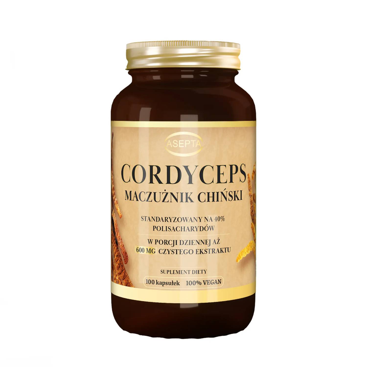 Asepta cordyceps-maczużnik chiński, 100 kapsułek