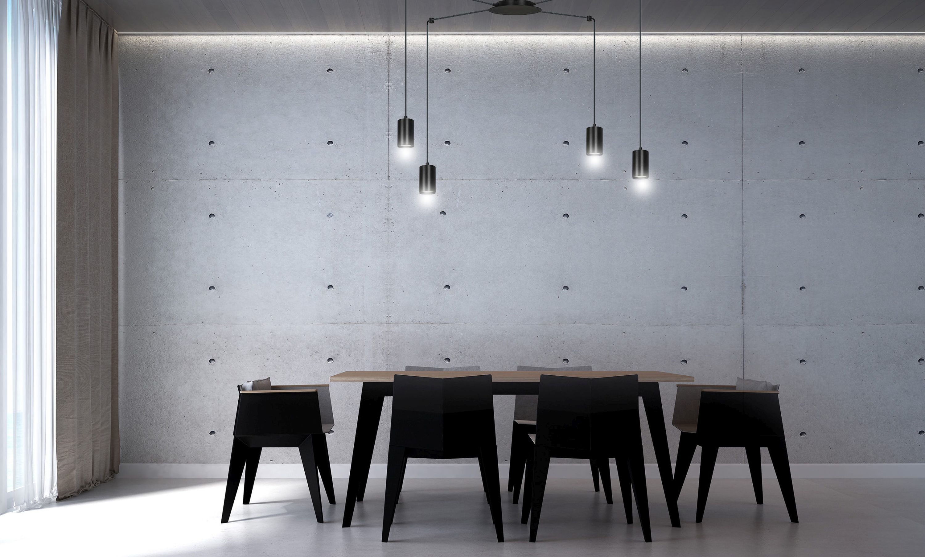 Emibig Traker lampa wisząca 4x8 W czarna 524/4