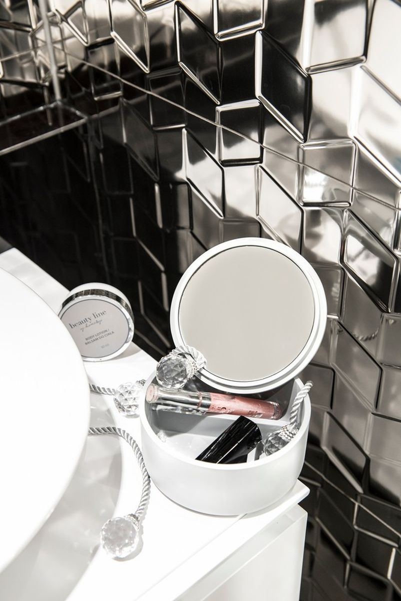 AWD Interior organizer na kosmetyki z lusterkiem biały AWD02091467