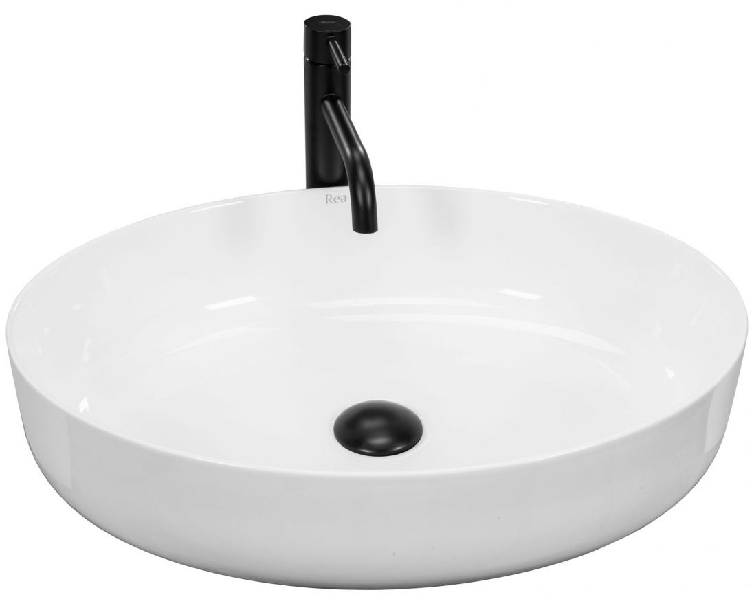 Rea Queen umywalka 55x41,5 cm nablatowa biała REA-U1223