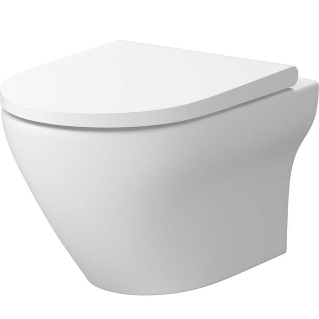 CERSANIT Zestaw miska podwieszana LARGA OVAL, deska Slim biały S701-6