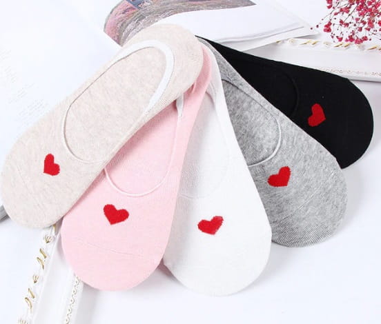 Zestaw 5 par stopek w serduszka 07