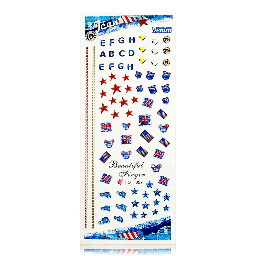Naklejki wodne do paznokci arkusz 12,7 x 5,5 cm hot Nr 327