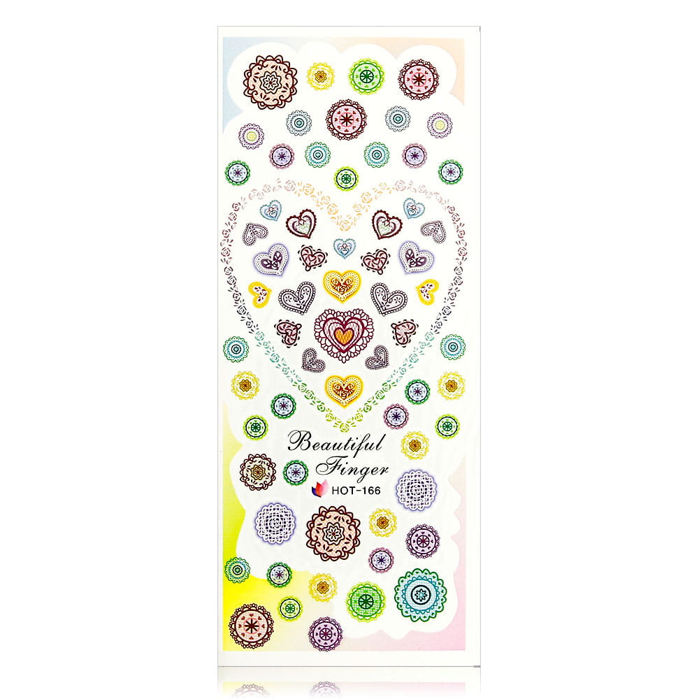 Naklejki wodne do paznokci arkusz 12,5 x 5,5 cm hot Nr 166