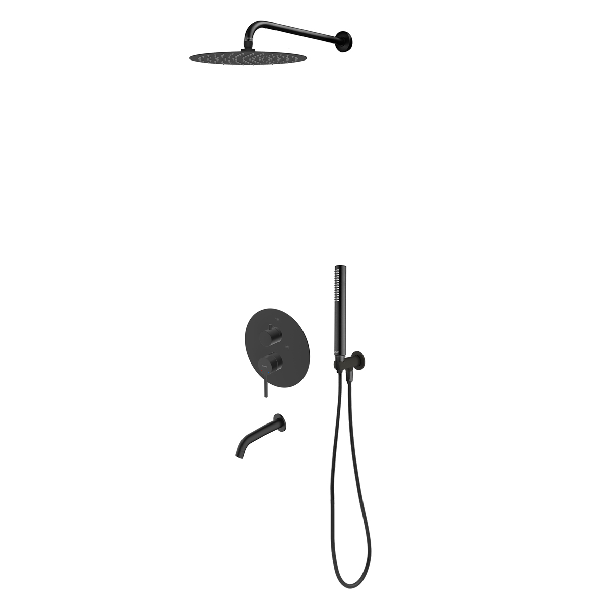 Darmowa Dostawa - Zestaw wannowo-prysznicowy podtynkowy z deszczownicą czarny mat Oltens Rann 36633300