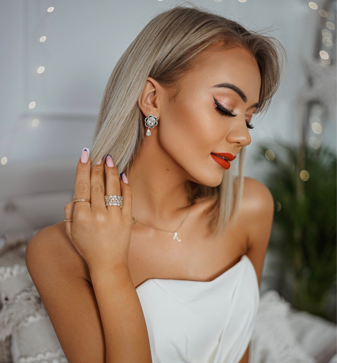 Kolczyki z kryształkami zielone Emerald KSS1543