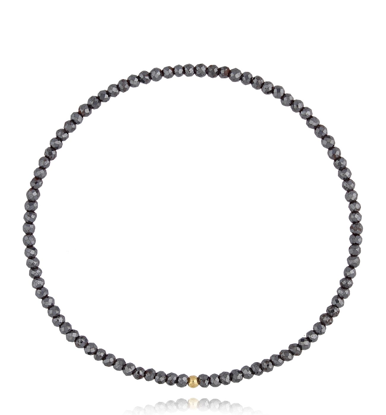 Bransoletka szara z hematytami BTW3134