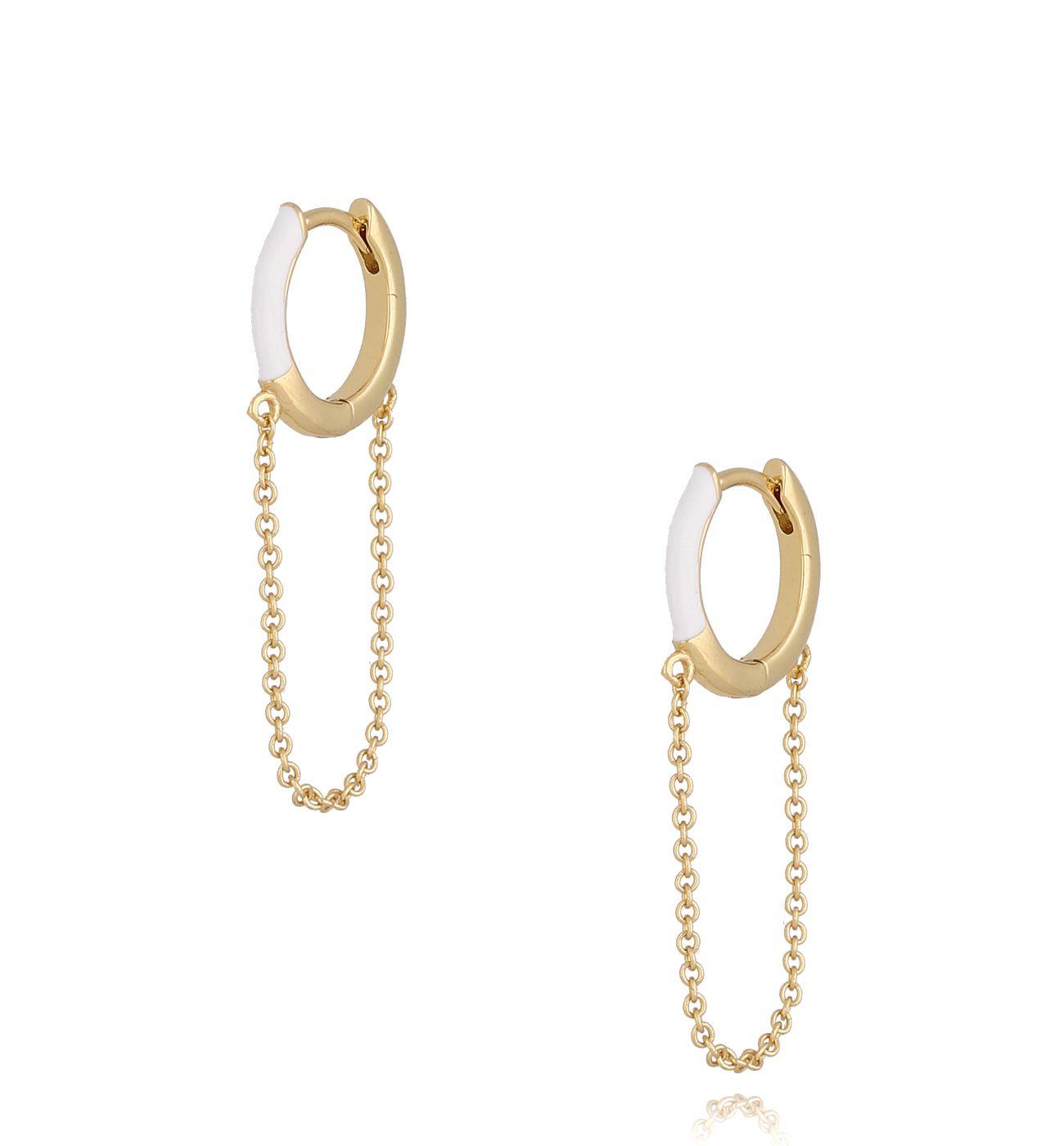 Kolczyki pozłacane kółka z emalią KFA0021