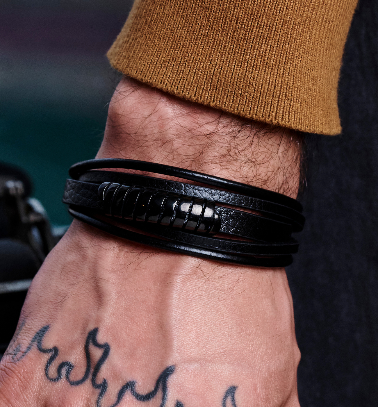 Bransoletka męska skórzana Agustín BMITC0744