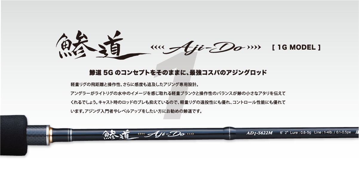 Major Craft Wędka Aji-Do 1G Ajing AD1-S682UL 203cm 0,2-2,5g Solid Tip EX.Fast