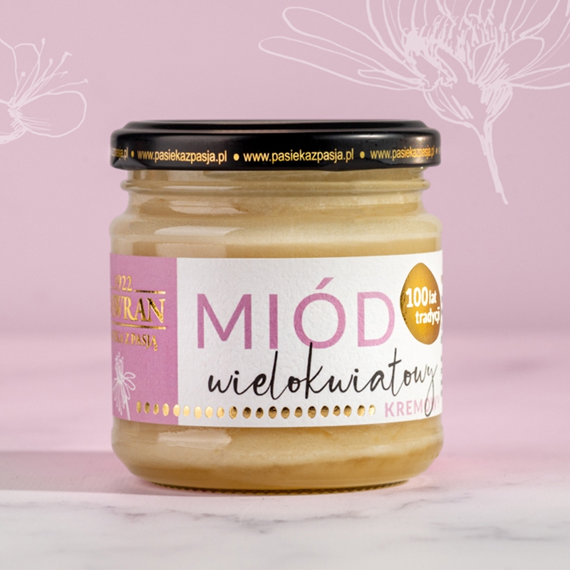 Miód wielokwiatowy kremowy 260g - Pasieka z Pasją Hawran