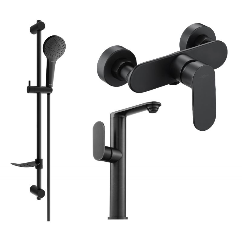 Zestaw prysznicowy Mexen Milo czarny 1 szt.