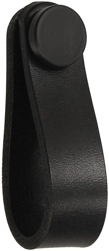 Gałka meblowa skórzana Gamet czarna /czarna